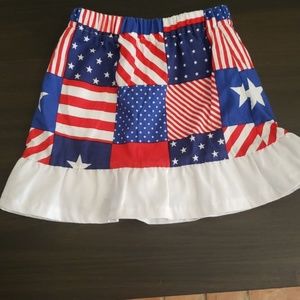 Patriotic homemade  girl's skirt- skort